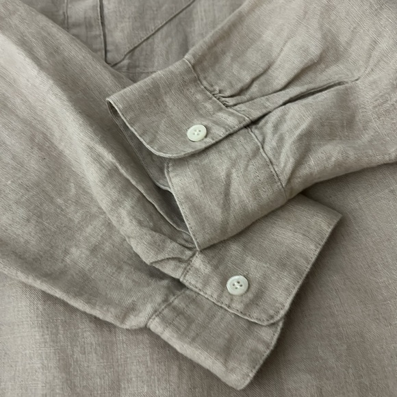 Baird McNutt x J Crew Popover Flax Irish Linen Top Size 8 - Picture 9 of 11